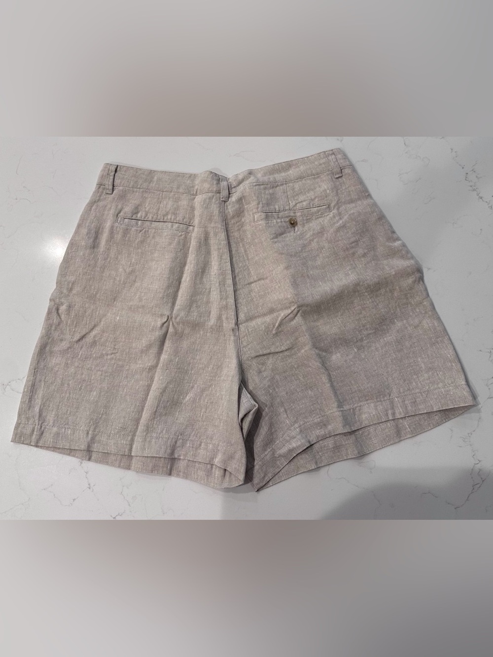 NWT Faherty Light Beige 100% Linen High-Rise Shorts Brand New With Tags Size 14 - Picture 5 of 9